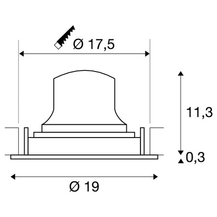 BIG WHITE (SLV) NUMINOS MOVE XL Stropní vestavné svítidlo, 4000 K, 40°, IP20, kulaté, černé 1010011