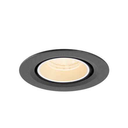 BIG WHITE (SLV) NUMINOS GIMBLE XS Stropní vestavné svítidlo, 2700 K, 40°, IP20, kulaté, černé / bílé 1010030