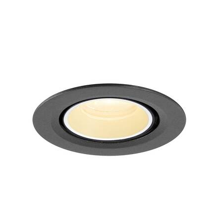 BIG WHITE (SLV) NUMINOS GIMBLE XS Stropní vestavné svítidlo, 3000 K, 20°, IP20, kulaté, černé / bílé 1010045