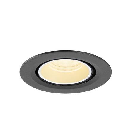 BIG WHITE (SLV) NUMINOS GIMBLE XS Stropní vestavné svítidlo, 3000 K, 40°, IP20, kulaté, černé / bílé 1010048