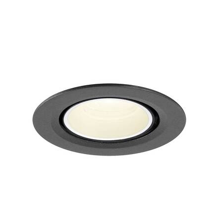 BIG WHITE (SLV) NUMINOS GIMBLE XS Stropní vestavné svítidlo, 4000 K, 20°, IP20, kulaté, černá / bílá 1010063