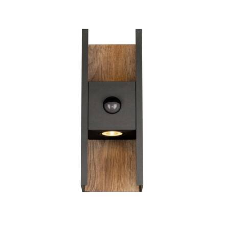 BIG WHITE (SLV) FLATT II nástěnné svítidlo pro povrchovou montáž, SENSOR, 2700 K, max. 10 W, antracit / hnědá 1010107