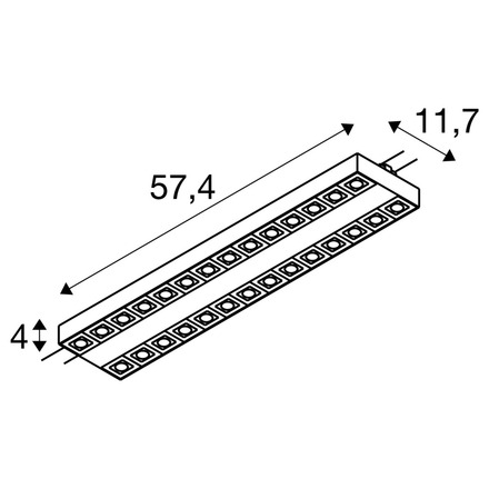 BIG WHITE (SLV) SIGHT EVO 3~ Spot, dvojitý, obdélníkový, 4000 K, 25 W, 60°, bílá / černá 1010153