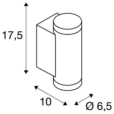 BIG WHITE (SLV) HELIA PRO S nástěnné svítidlo pro povrchovou montáž, jednoduché, DALI, P1, válcové, 2700 K, 3 W, 24°, antracit 1010161