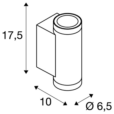 BIG WHITE (SLV) HELIA PRO S nástěnné svítidlo pro povrchovou montáž, nahoru/dolů, DALI, P1, válcové, 2700 K, 6 W, 24°, bílé 1010164