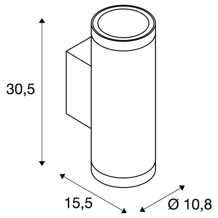 BIG WHITE (SLV) HELIA PRO L nástěnné svítidlo pro povrchovou montáž, up/down, DALI, P1, 2700 K, 20 W, Touch,  24°, antracit 1010171