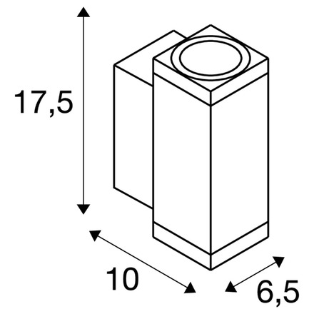 BIG WHITE (SLV) THEO PRO S nástěnné svítidlo pro povrchovou montáž, nahoru/dolů, DALI, P2, obdélníkové, 2700 K, 12 W, 24°, antracit 1010183
