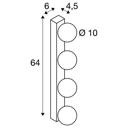 BIG WHITE (SLV) SUN Mirror nástěnné svítidlo pro povrchovou montáž, čtyřnásobné, 2700/3000/4000 K, tlačítko TOUCH, 18 W, IP44, černá 1010193