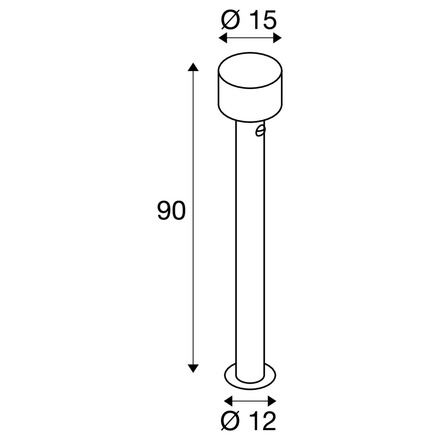 BIG WHITE (SLV) TAHA II 90 volně stojící svítidlo, SENSOR, 2200/2700 K, IP54, válcová, černá 1010201