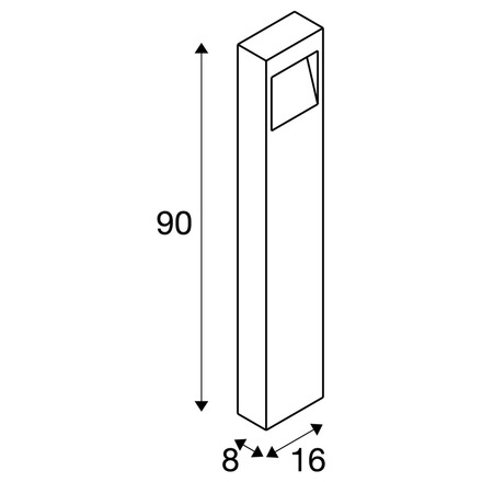 BIG WHITE (SLV) QUAD PRO 90 volně stojící svítidlo, DALI, 2700 K, IP65, obdélníkové, antracitové 1010203