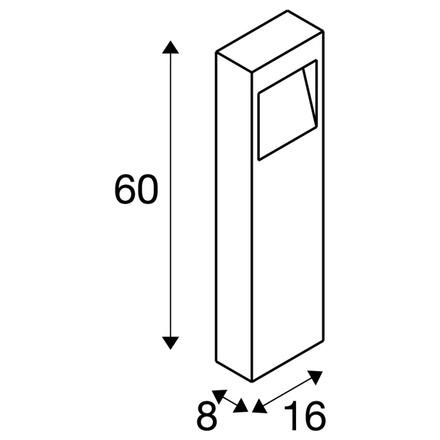 BIG WHITE (SLV) QUAD PRO 60 volně stojící svítidlo, DALI, 2200 K, IP65, obdélníkové, antracit 1010204