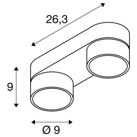 BIG WHITE (SLV) KALU 2.0 Přisazené nástěnné a stropní svítidlo, PHASE, 2700 K, 19 W, 36°, bílé 1010266