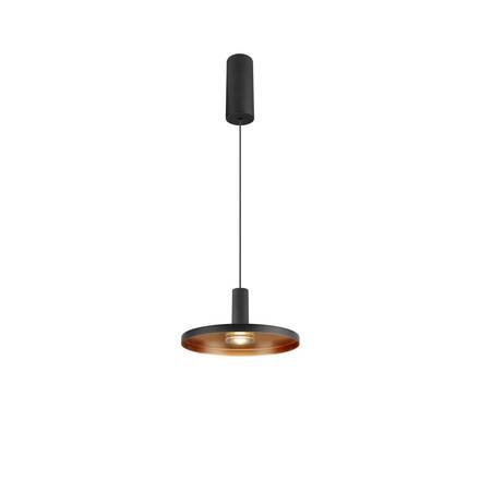 BIG WHITE (SLV) LALU závěsné svítidlo, patice LED, Mix&Match, stříška pro povrchovou montáž, délka závěsu 200 cm, 2700/3000 K, 40°, PHASE, černá 1010287