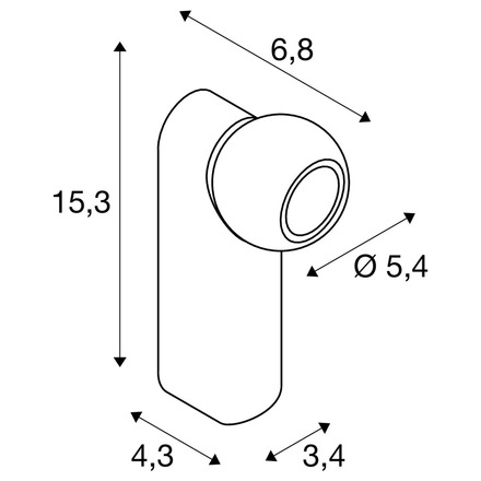 BIG WHITE (SLV) DYSKO Přisazené nástěnné a stropní svítidlo, jednoduché, PHASE, 2700K, 6, 7 W, 36°, bílé / černé 1010301