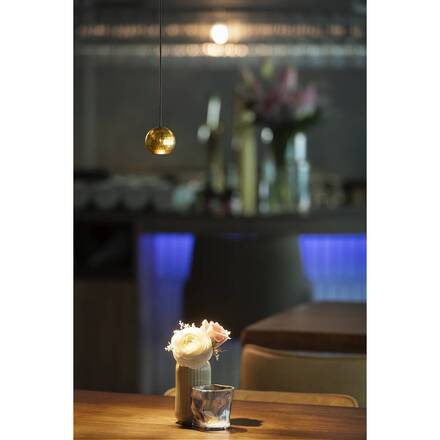 BIG WHITE (SLV) DYSKO 48V závěsné svítidlo, DALI, závěsná délka 200 cm, 2700K, 36°, černá / zlatá 1010336