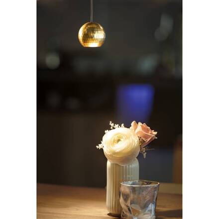 BIG WHITE (SLV) DYSKO 48V závěsné svítidlo, DALI, závěsná délka 200 cm, 2700K, 36°, černá / zlatá 1010336