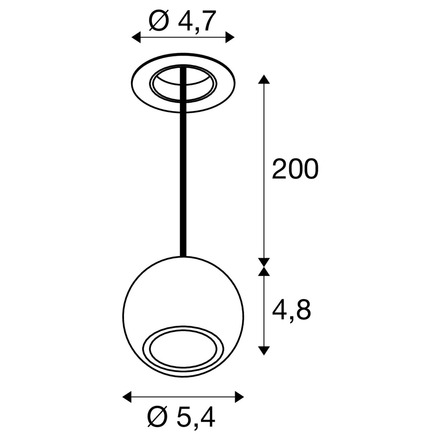 BIG WHITE (SLV) DYSKO závěsné svítidlo, PHASE, délka závěsu 200 cm, 2700K, 36°, černá / zlatá 1010359