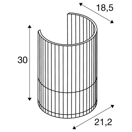 BIG WHITE (SLV) WUD WL E27, nástěnné svítidlo pro povrchovou montáž, válcové, 1 x max. 40 W, přírodní 1010401