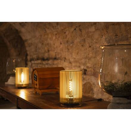 BIG WHITE (SLV) WUD TL E27, stolní lampa, válcové, 1 x max. 40 W, přírodní 1010402