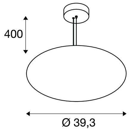 BIG WHITE (SLV) OLYPSO 40 závěsné svítidlo, E27, délka závěsu 400 cm, 1 x max. 40 W, černá 1010413