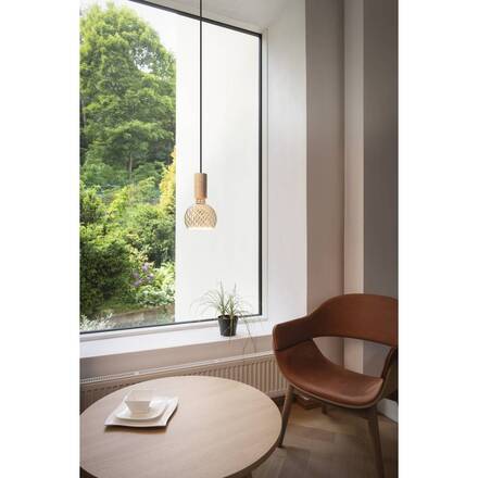 BIG WHITE (SLV) FITU PD E27, kámen, závěsné svítidlo, délka závěsu 500 cm, otevřená koncovka kabelu, 1 x max. 15 W, béžová 1010418