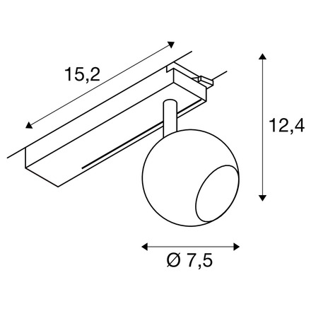 BIG WHITE (SLV) LIGHT EYE 2.0 1~ Spot, PHASE, kulatý, 3000K, 11 W, 30°, bílý / černý 1010451