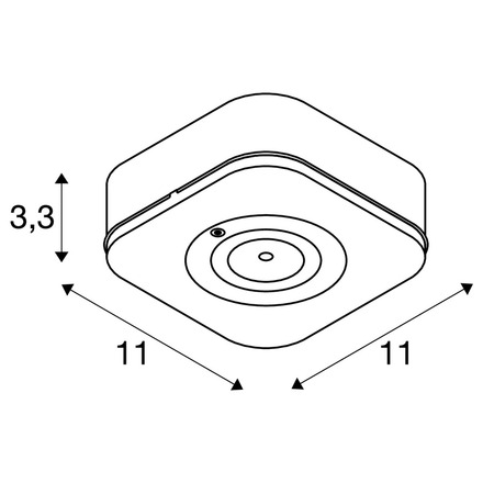 BIG WHITE (SLV) P-LIGHT Povrchové stropní svítidlo, čtvercové, 6000K, 1.2 W, bílé 1010508