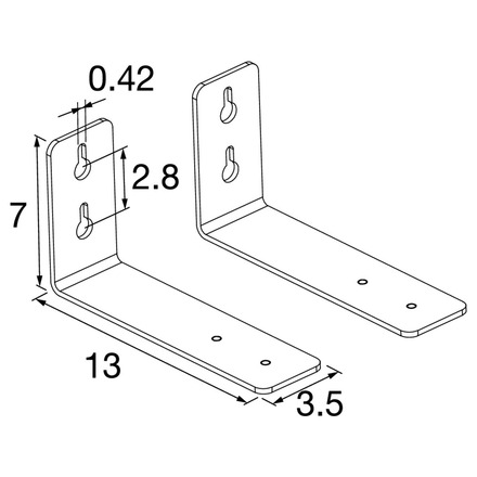 BIG WHITE (SLV) BATTEN FLAT P Nástěnné držáky, 2ks 1010931