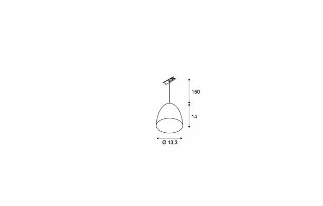 BIG WHITE PARA CONE 14, závěsné svítidlo, QPAR51, kulaté, bílé/zlaté, pr./V 13,3/14, vč. 1fázového adaptéru, bílý 143991