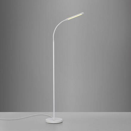 JUST LIGHT LED stojací svítidlo bílé 3 krokové CCT, dotykový stmívač, nastavitelná hlava 2700-5000K