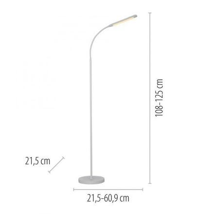 JUST LIGHT LED stojací svítidlo bílé 3 krokové CCT, dotykový stmívač, nastavitelná hlava 2700-5000K
