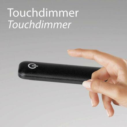 JUST LIGHT LED stojací svítidlo černé 3 krokové CCT, dotykový stmívač, nastavitelná hlava 2700-5000K