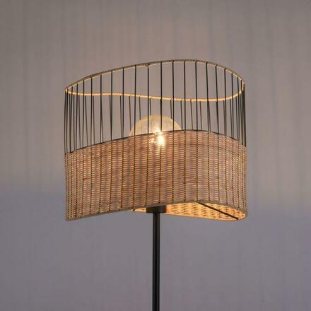 LEUCHTEN DIREKT is JUST LIGHT Stojací svítidlo z kovu a dřeva v rustikálním vintage designu