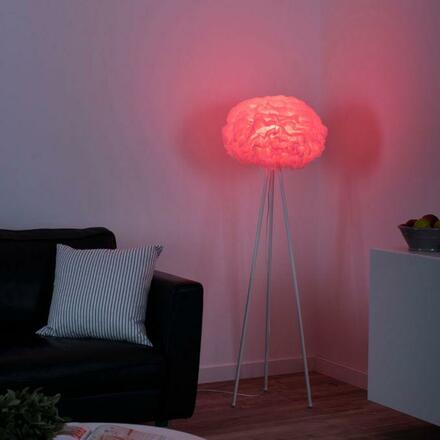 LEUCHTEN DIREKT is JUST LIGHT LED stojací svítidlo, bílé, tkanina, stmívatelné, dálkový ovladač, App MEDION RGB+2700-5000K 11212-16