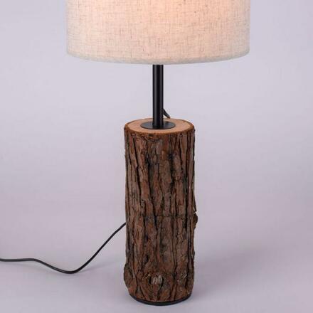LEUCHTEN DIREKT is JUST LIGHT LED stolní lampa, dřevo, látkové stínidlo,1xE27, šňůrový vypínač