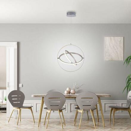 LEUCHTEN DIREKT is JUST LIGHT LED závěsné svítidlo v barvě oceli v moderním designu krokově stmívatelné 2700K