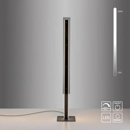 JUST LIGHT Kolekce Schöner Wohnen LED stojací svítidlo LENA, černé, šňůrový se stmívačem, paměť 3000K