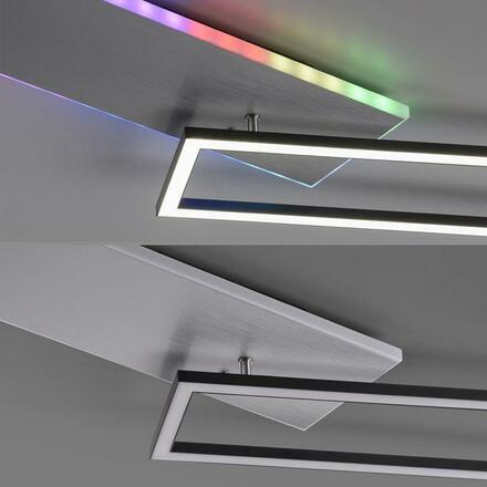 LEUCHTEN DIREKT is JUST LIGHT LED stropní svítidlo hranaté hliník CCT stmívatelné Rainbow RGB 2700-5000K LD 11326-95