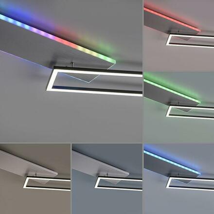 LEUCHTEN DIREKT is JUST LIGHT LED stropní svítidlo hranaté hliník CCT stmívatelné Rainbow RGB 2700-5000K LD 11326-95