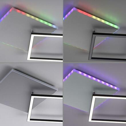 LEUCHTEN DIREKT is JUST LIGHT LED stropní svítidlo hranaté hliník CCT stmívatelné Rainbow RGB 2700-5000K LD 11327-95