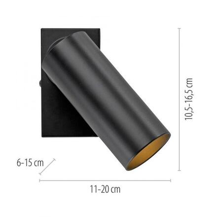 JUST LIGHT Kolekce Schöner Wohnen LED nástěnné a stropní svítidlo RIK, černá, jednoramenné 3000K