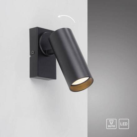 JUST LIGHT Kolekce Schöner Wohnen LED nástěnné a stropní svítidlo RIK, černá, jednoramenné 3000K