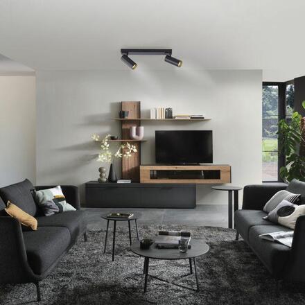 JUST LIGHT Kolekce Schöner Wohnen LED stropní svítidlo RIK, černá, 2-ramenné, otočné 3000K