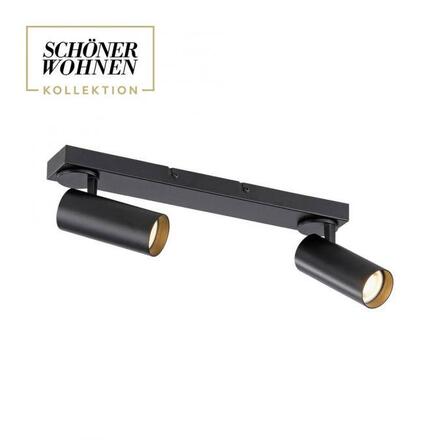 JUST LIGHT Kolekce Schöner Wohnen LED stropní svítidlo RIK, černá, 2-ramenné, otočné 3000K