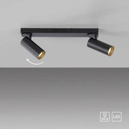 JUST LIGHT Kolekce Schöner Wohnen LED stropní svítidlo RIK, černá, 2-ramenné, otočné 3000K