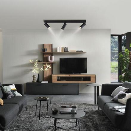 JUST LIGHT Kolekce Schöner Wohnen LED stropní svítidlo RIK, černé, 3-ramenné, otočné 3000K