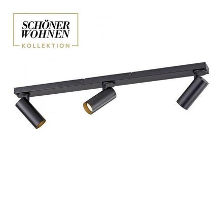 JUST LIGHT Kolekce Schöner Wohnen LED stropní svítidlo RIK, černé, 3-ramenné, otočné 3000K