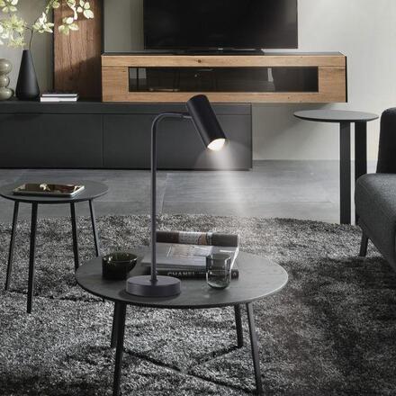 JUST LIGHT Kolekce Schöner Wohnen LED stolní lampa RIK, černá, třída A, otočné a nastavitelné, šňůrový vypínač 3000K