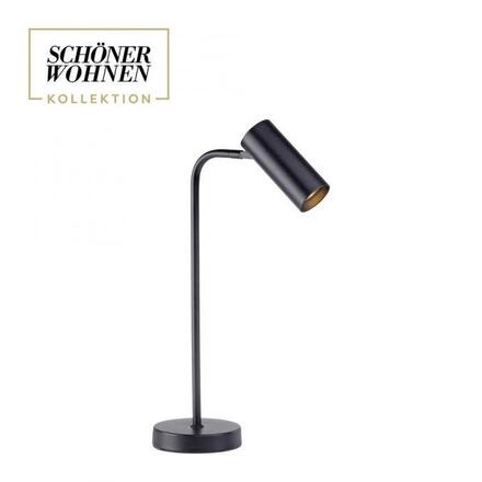 JUST LIGHT Kolekce Schöner Wohnen LED stolní lampa RIK, černá, třída A, otočné a nastavitelné, šňůrový vypínač 3000K