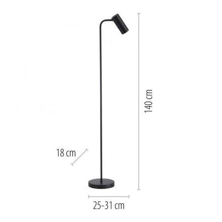 JUST LIGHT Kolekce Schöner Wohnen LED stojací svítidlo RIK, černé, otočné a nastavitelné, šňůrový vypínač 3000K